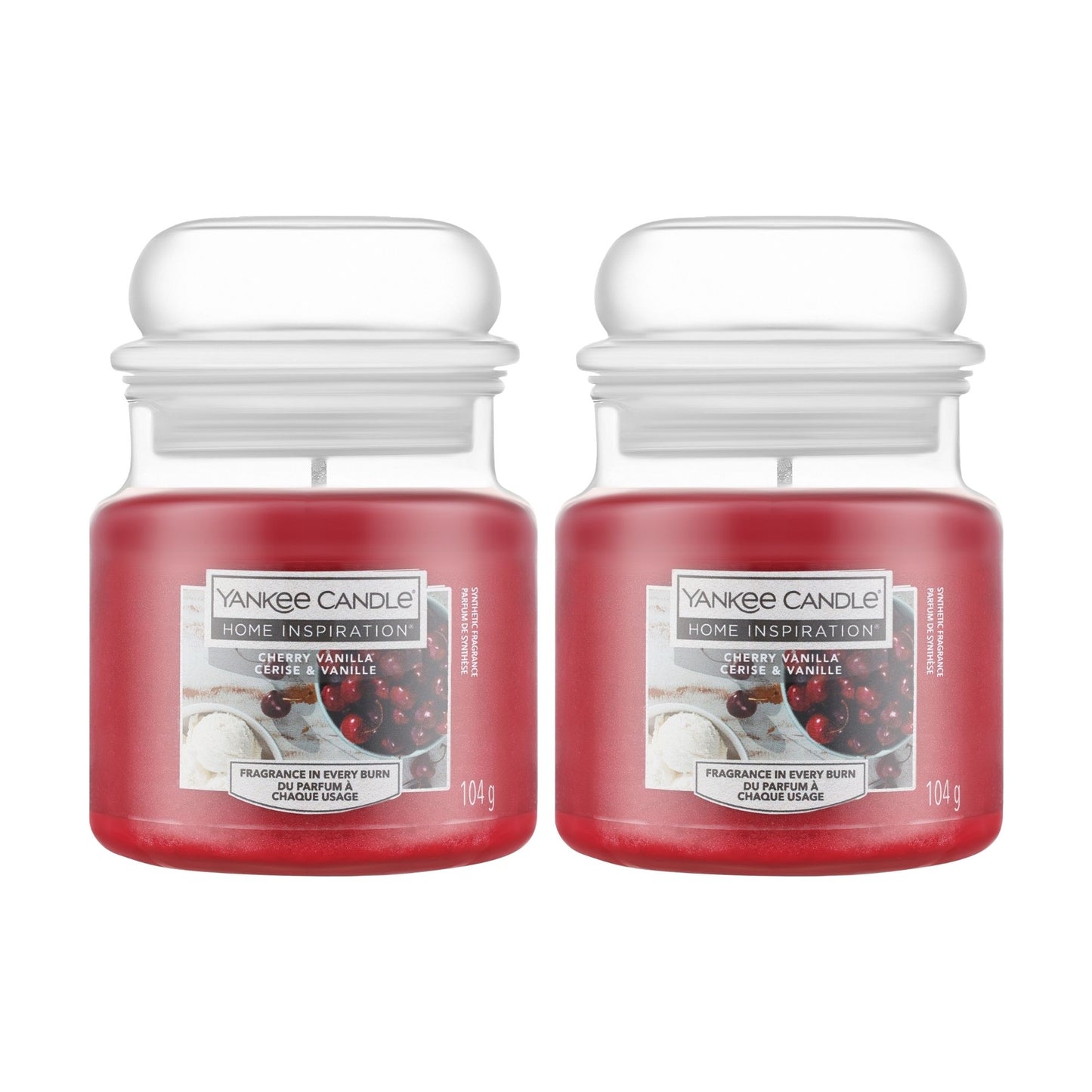 Yankee Candle Small 104g Cherry Vanilla Candle Jar x2