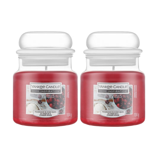 Yankee Candle Small 104g Cherry Vanilla Candle Jar x2