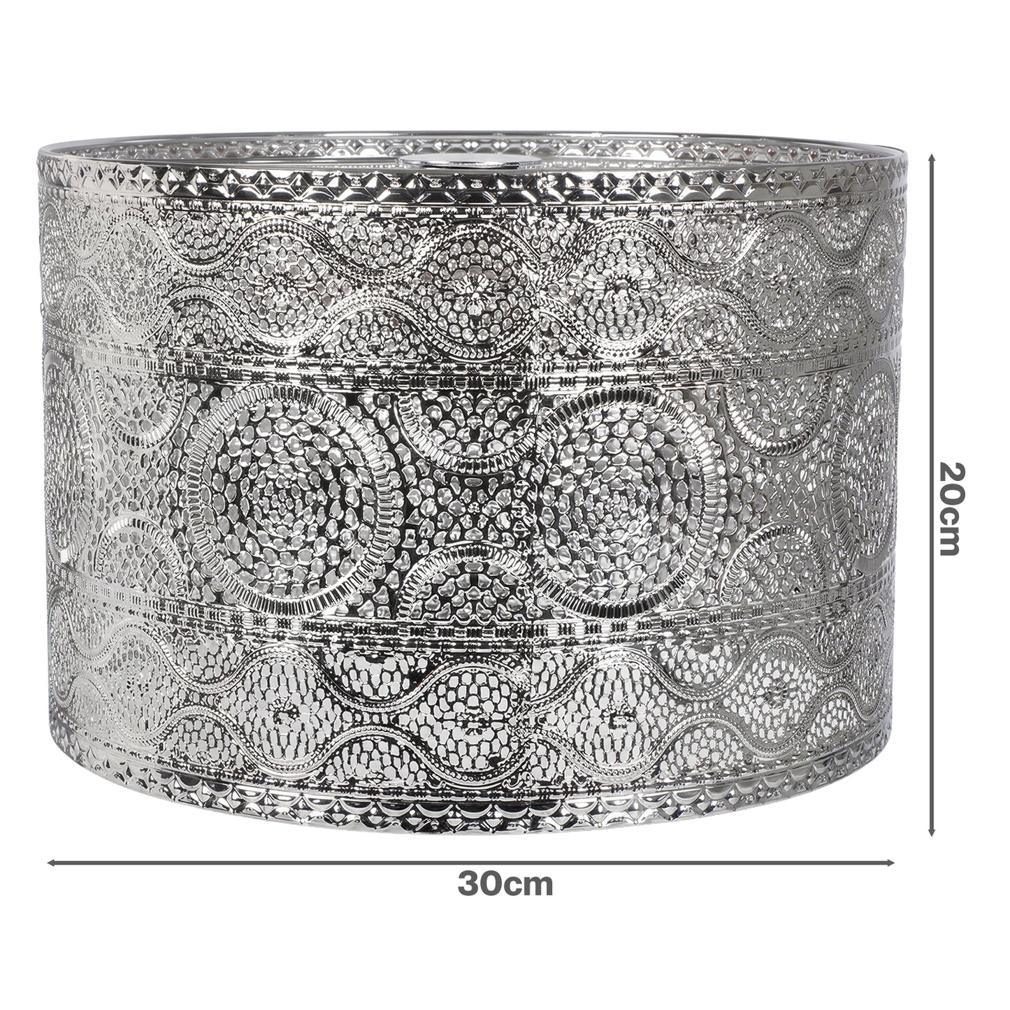 Emitto Ceiling Light Shade Moroccan Style Silver Chrome Pendant Shade Lamp Decor