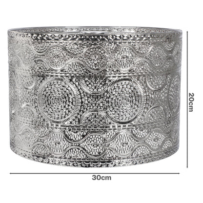 Emitto Ceiling Light Shade Moroccan Style Silver Chrome Pendant Shade Lamp Decor