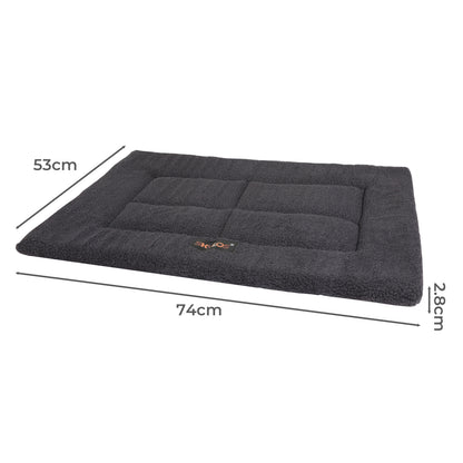 SKYLOS Dog Bed Mattress Soft Plush Pet Bed Non Slip Crate Mat M L 74x53cm Foam