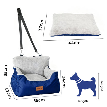Skylos Small Dog Booster Car Seat Dog Washable Pet Travel Bed With Leash Storage