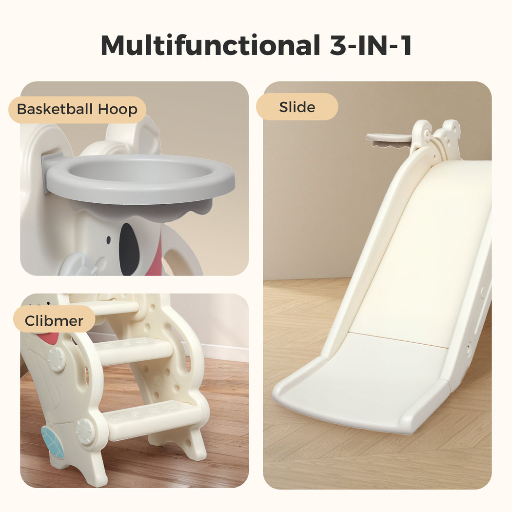 Dekko 4-In-1 Kids Slide Set Basketball Hoop Ring Toss Foldable Indoor Playground