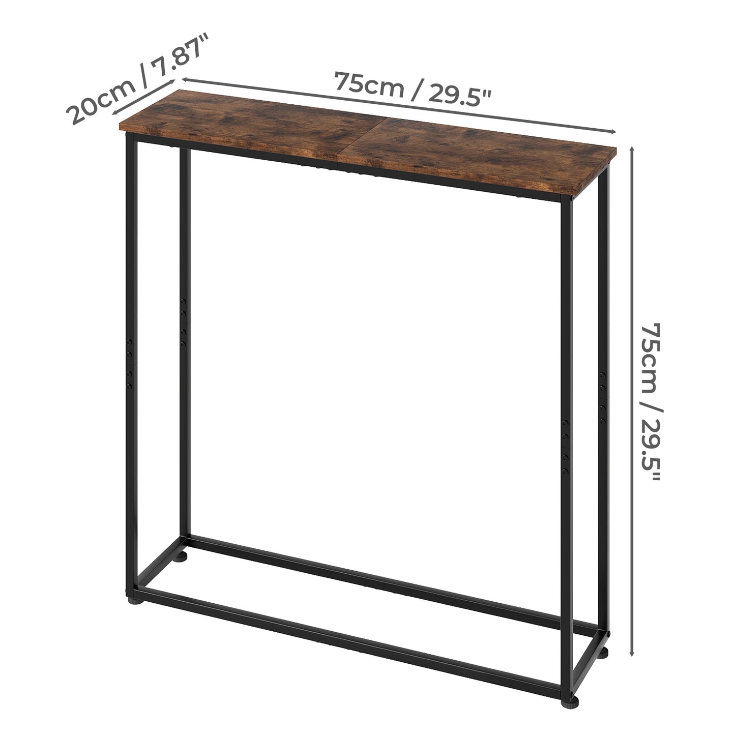 Console Hall Table Slim Wooden Entryway Hallway Sofa Display Shelf Metal Frame
