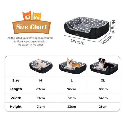 Skylos Orthopedic Pet Bed Non-Slip Corduroy Flannel for Small Large Dogs Durable
