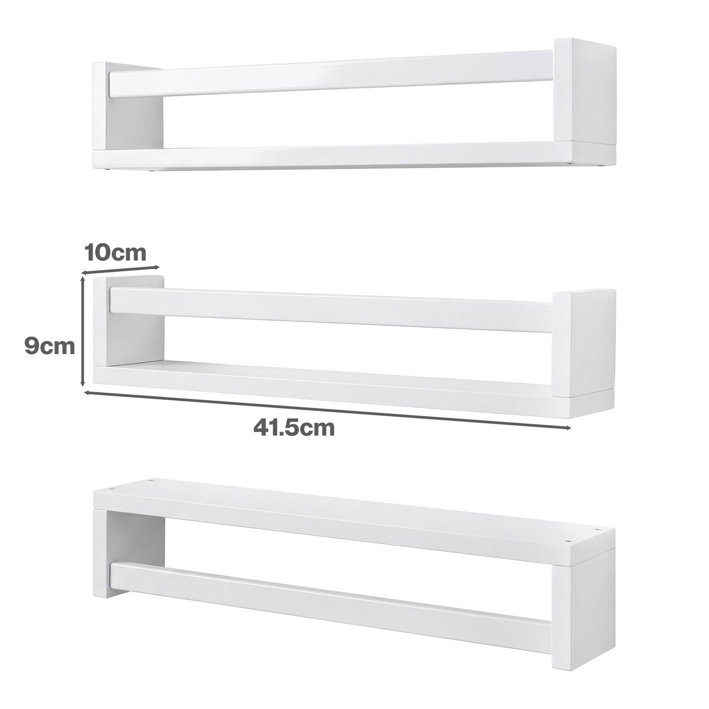 Levede Nursery Book Shelves Kids Wall Floating Shelf White Solid Wood 3 Pack