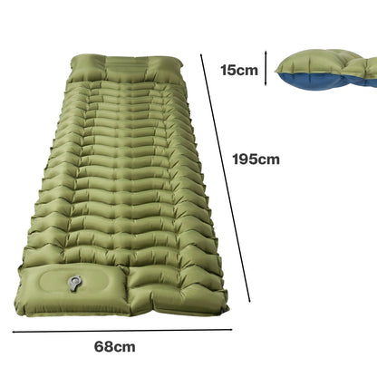 Mountview Camping Sleeping Pad Ultralight Inflatable Mat Built In Pump Packable