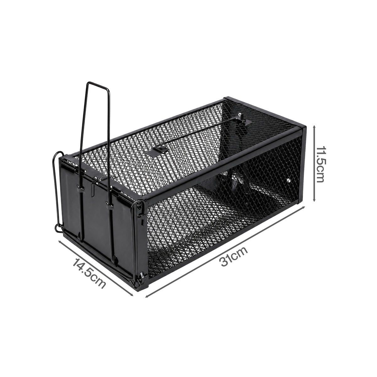 TOQUE Humane Mouse Traps Live Catch Rodent Trap Auto Lock For outdoor Black 2pc