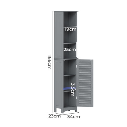Levede Tall Bathroom Cabinet Slim Freestanding Bathroom Storage Cupboard Unit