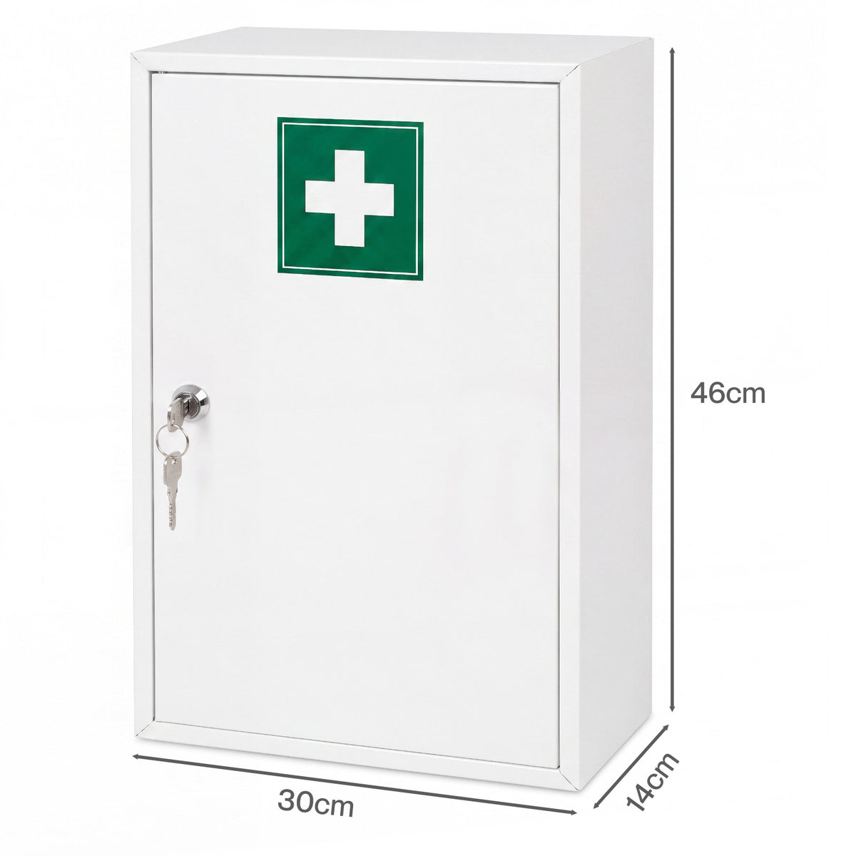 Levede Medicine Cabinet Lockable Wall Mounted Storage Box Metal Home White