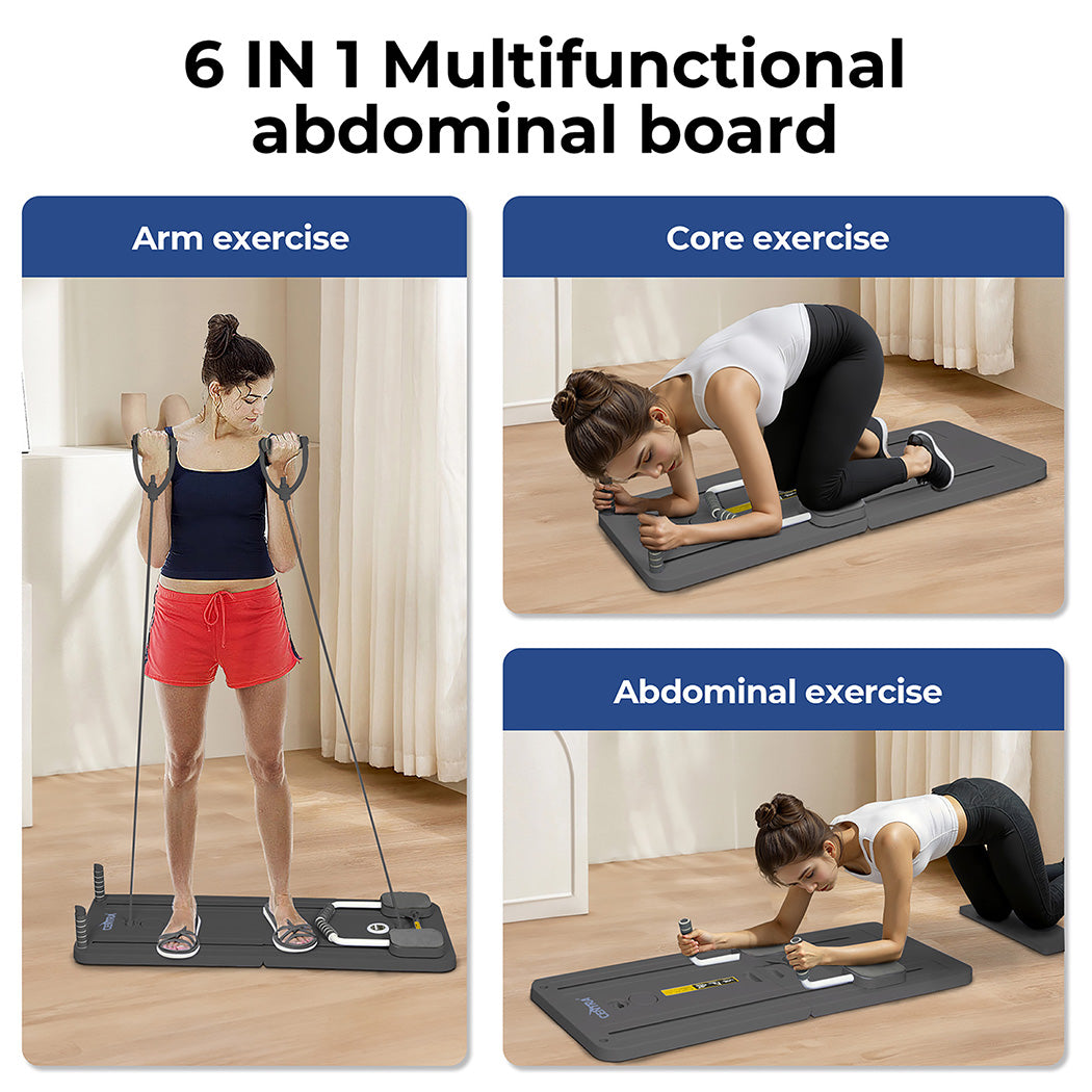 Centra Multifunctional Abdominal Board Pilates Reformer Set Elbow Support Grey