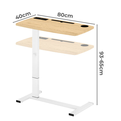 Standing Desk Height Adjustable Stand Over Bed Laptop Table Shelf Electric USB