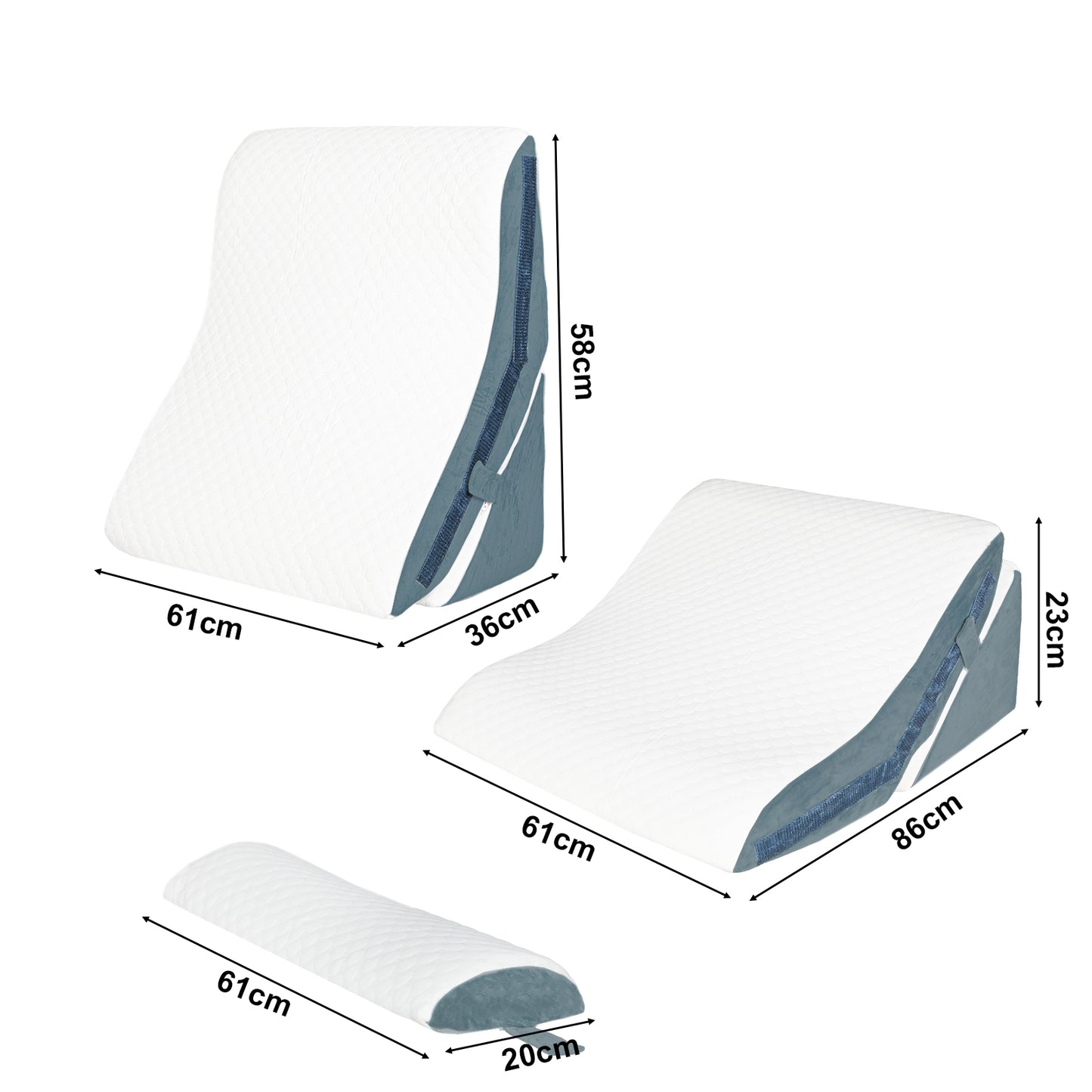 Lavio Large Wedge Pillow Cooling Memory Foam Orthopaedic Bed Cushion Acid Reflux