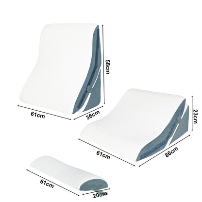 Lavio Large Wedge Pillow Cooling Memory Foam Orthopaedic Bed Cushion Acid Reflux