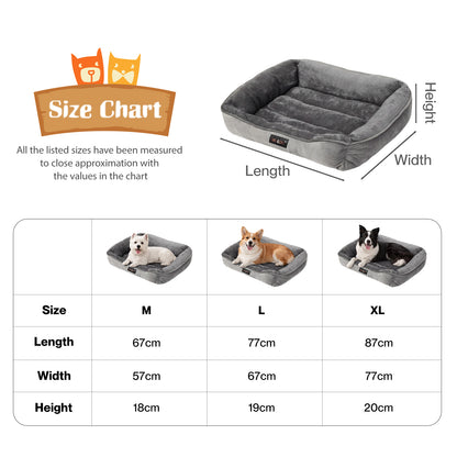 Skylos Orthopedic Dog Bed Soft Arctic Velvet Pet Bed Anti-Slip Mattress Large