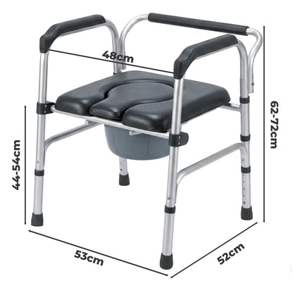 Levede 3 in 1 Commode Chair Folding Shower Chair Toilet Seat Riser Adjustable