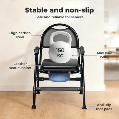Levede Commode Toliet Chair for Disabled Folding Adjustable Remmoveable Seat
