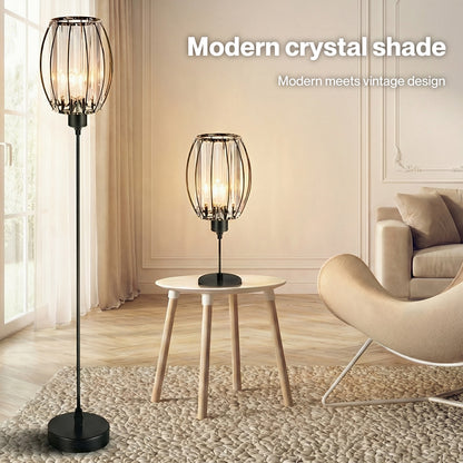 Emitto Crystal Ceiling Light Shade Pendant Lamp Shade Table Floor Lamps Black