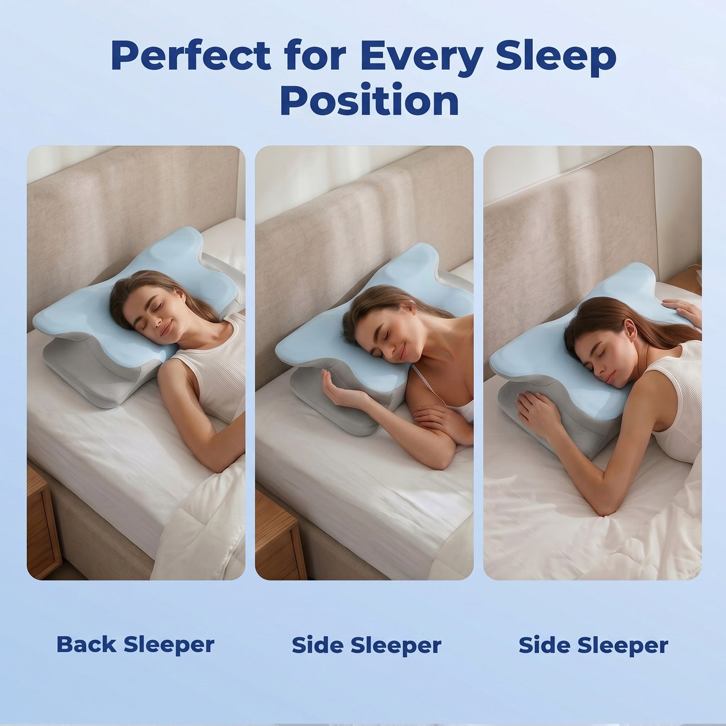 Lavio Contour Orthopedic Pillow Memory Foam Ergonomic Cervical Neck Pain Relief