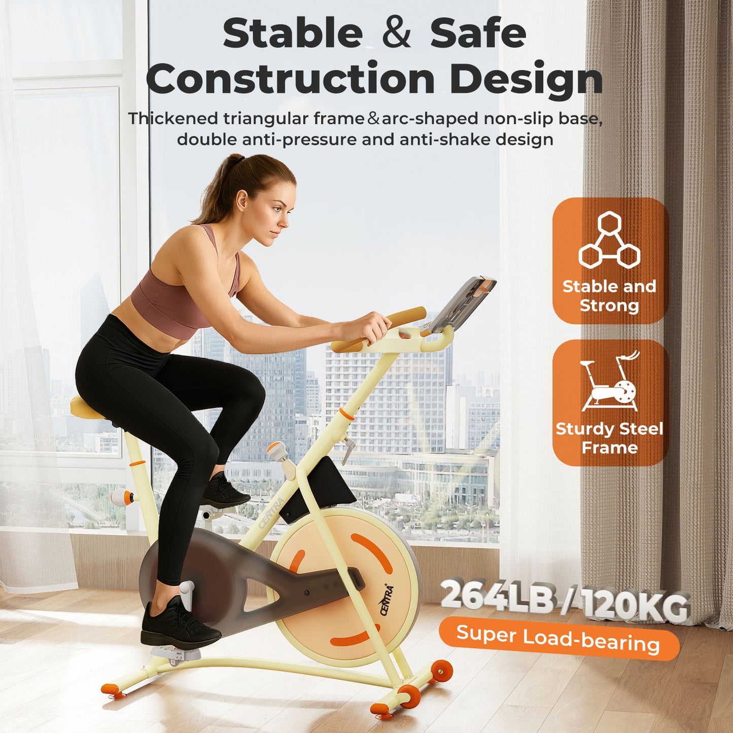 CENTRA Magnetic Exercise Bike Smart Indoor Cycling Bike Home Gym Cardio Trainer