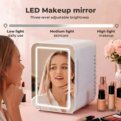 Spector Mini Fridge 5L Portable Small Cooler Warmer LED Makeup Mirror Car Home