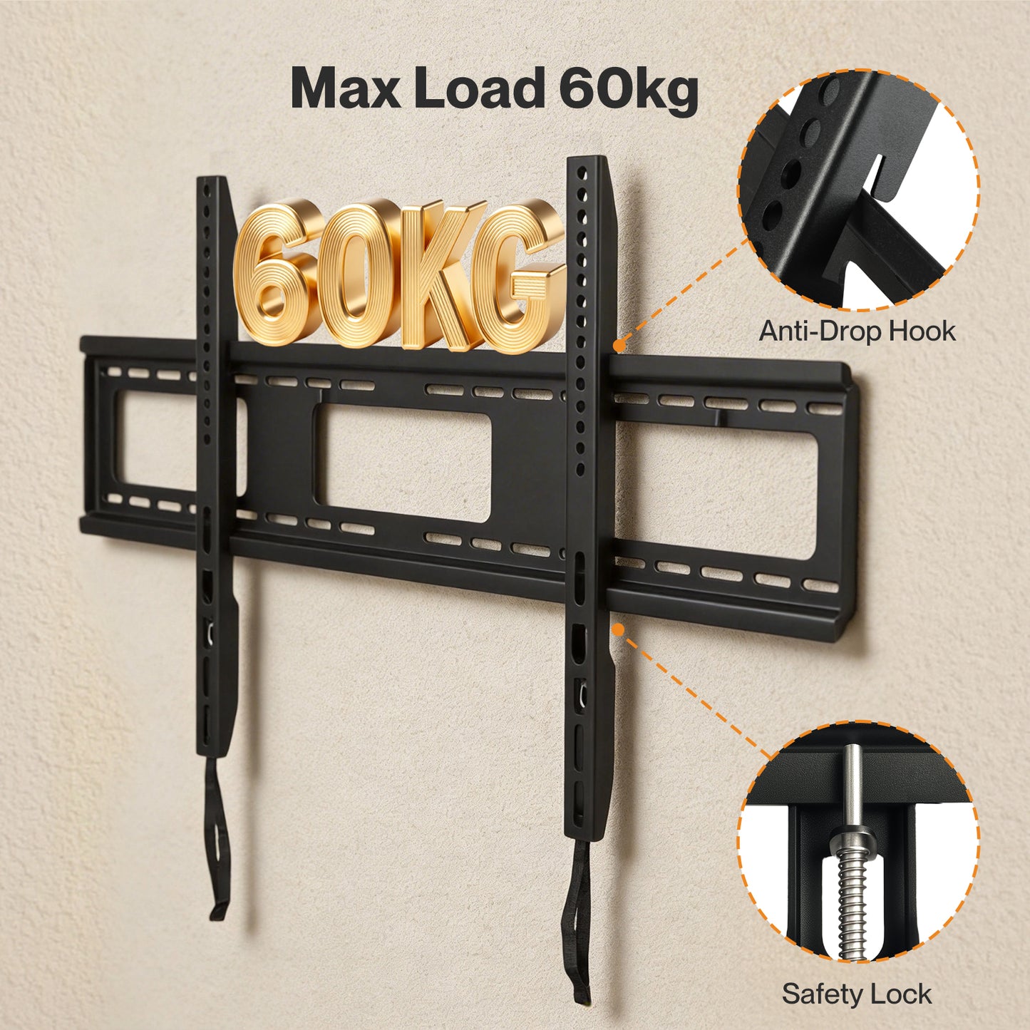 Levede TV Wall Bracket Mount Slim for 32-85 55 65 75 inch Flat 3D LCD LED Plasma