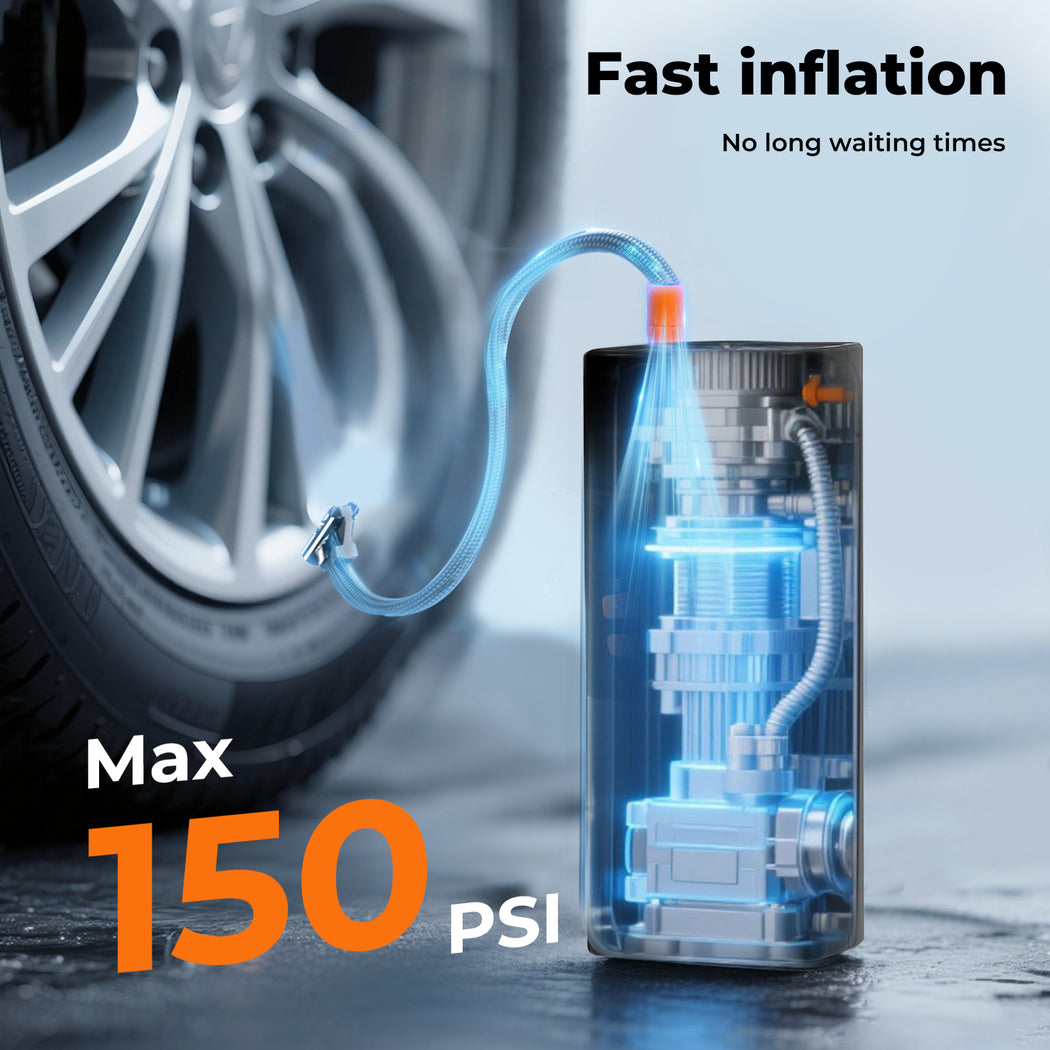 Manan Car Tyre Inflator Cordless Digital Rechargeable Tire Air Compressor Pump