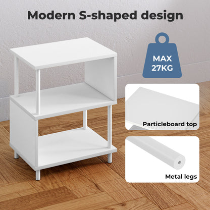 Levede Side Table 3 Tier Small Bedside Sofa End Table Storage Shelves Modern