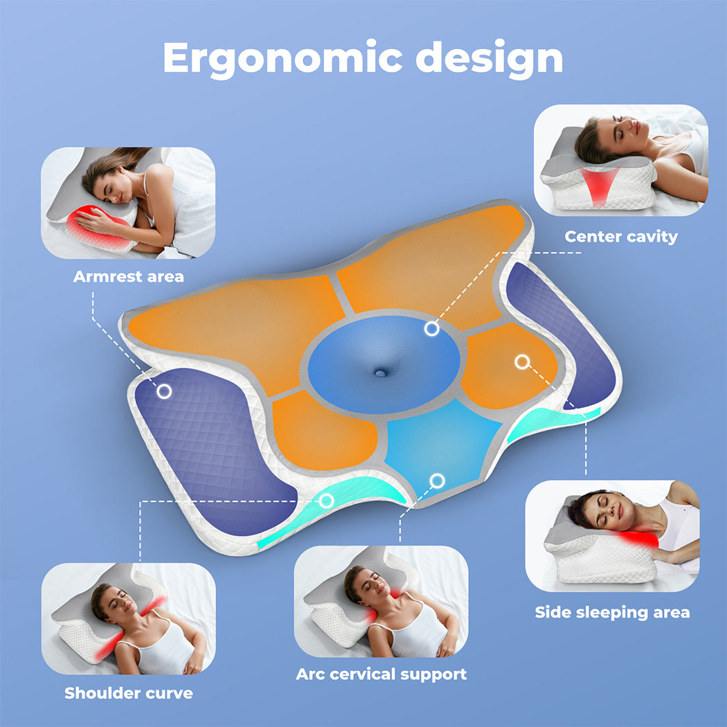 Lavio Ergonomic Pillow Cervical Neck Memory Foam Orthopedic Shoulder Pain Relief