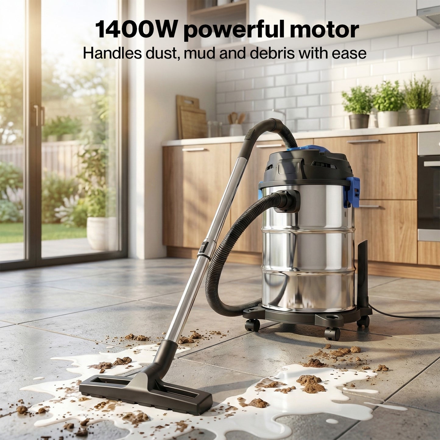 Spector Wet Dry Vacuums Cleaner Heavy Duty 30L Wheeled Powerful Compact Cleaning