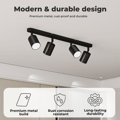 EMITTO Ceiling Spotlight Adjustable Kitchen Bar Spot Light LED GU10 No Bulbs