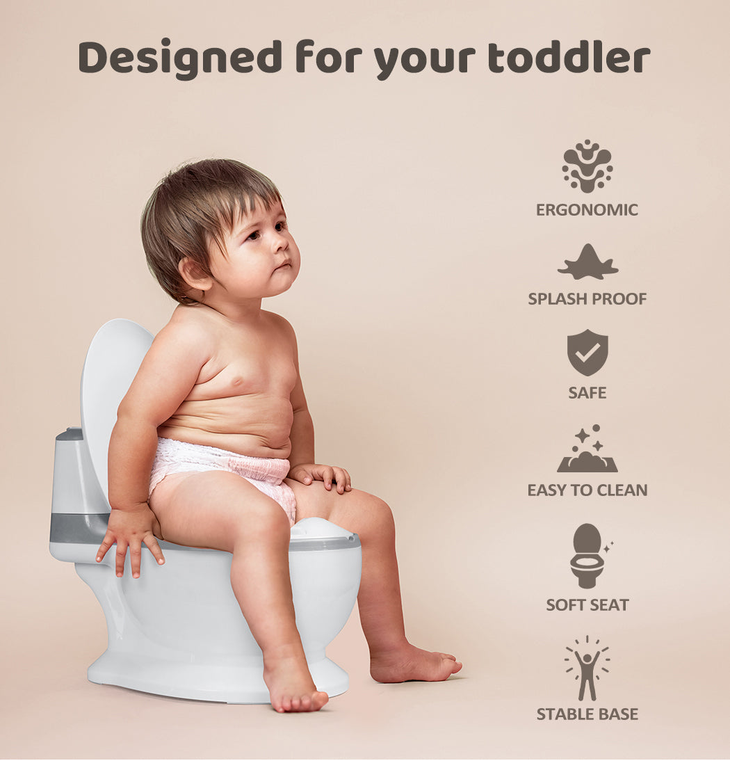Dekko Kids Potty Trainer Seat Safety Toilet Training Toddler Non-Slip Grey