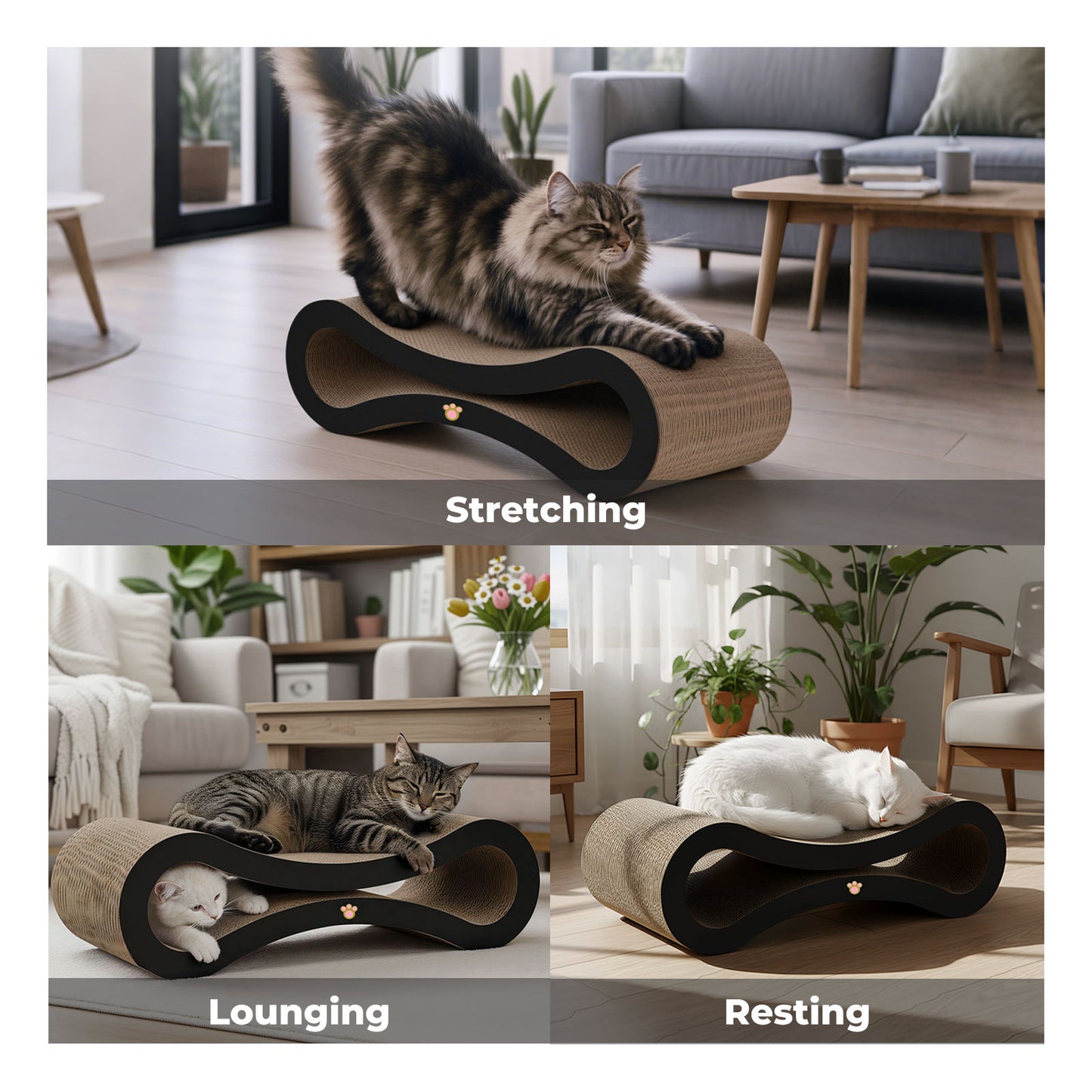 Skylos Cat Scratching Board Cardboard Cat Scratcher Scratching Pad Lounge Bed