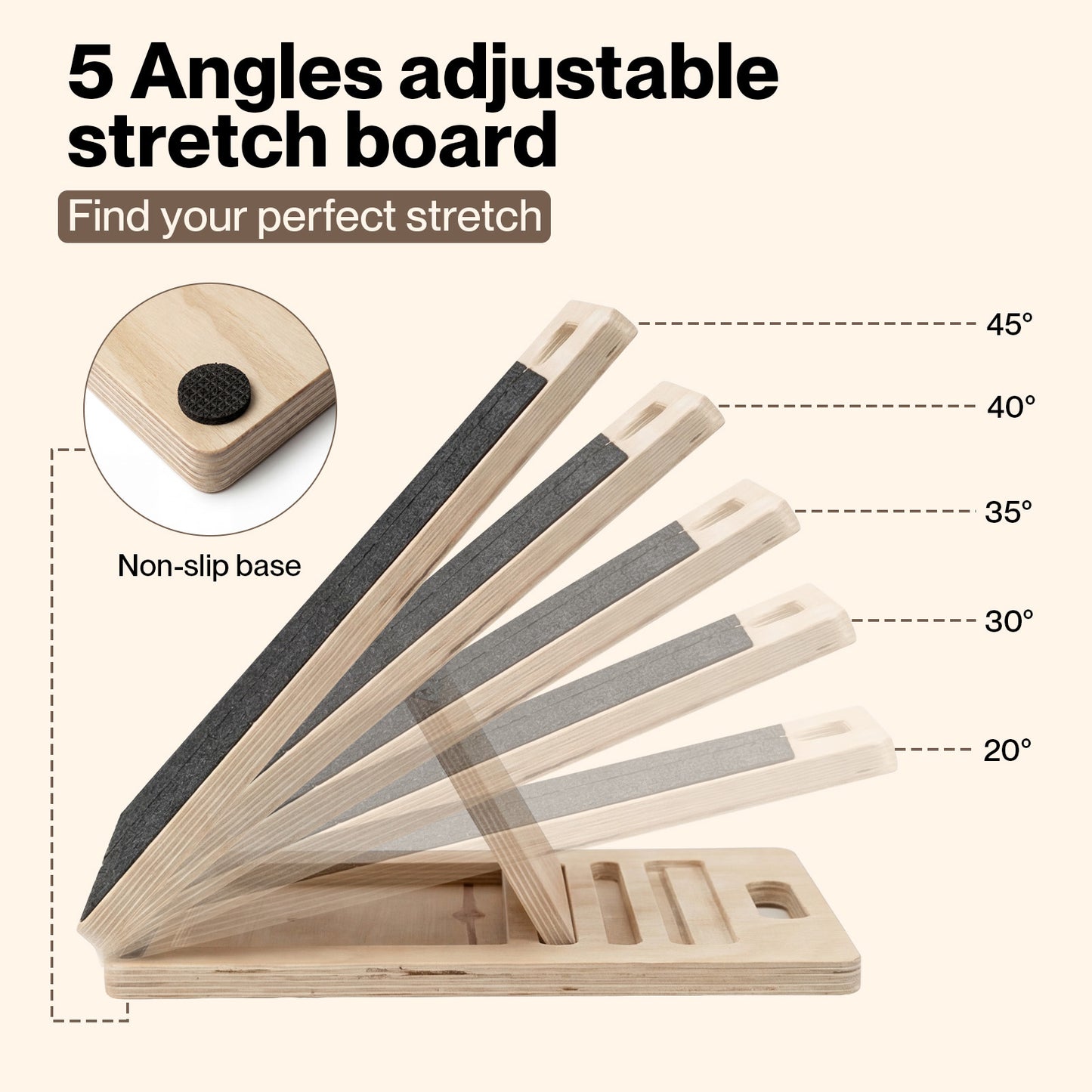 Centra Adjustable Slant Board Calf Stretcher Stretch Board 5 Angles Incline