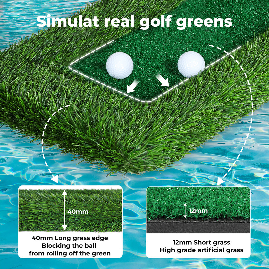 Centra Floating Golf Green Mini Mat Set Putting  Turf Pool Water Outdoor 60x30CM