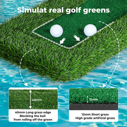 Centra Floating Golf Green Mini Mat Set Putting  Turf Pool Water Outdoor 60x30CM