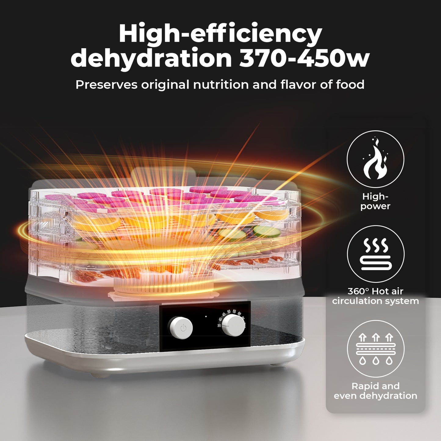 Spector Electric Food Dehydrator Fruit Meat Beef Veg Dryer Machine 5/6 Trays