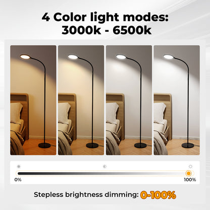 Emitto LED Floor Lamp Dimmable Standard Reading Light Remote Adjustable Angle