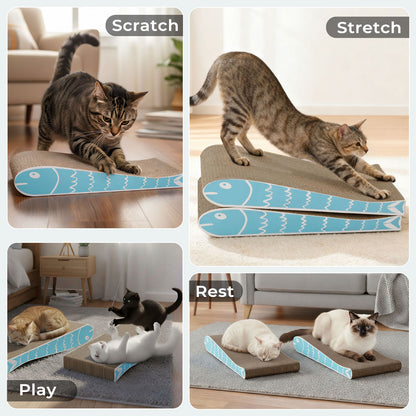 Skylos 2PCS Cat Scratching Board Cardboard Cat Scratcher Scratching Pad Lounge