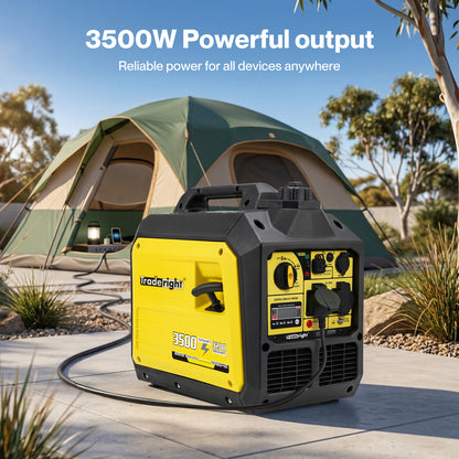 Traderight Inverter Generator 3500W Portable Petrol Quiet Backup Power Pure Sine