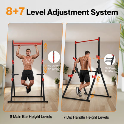 Centra Pull Up Bar  Pull Up Station  Dip Bars Free Standing  220KG  Black Red