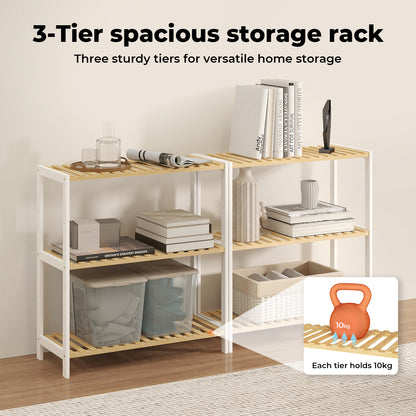 Levede 3-Tier Bamboo Shoe Rack Stand Adjustable Wooden Storage Shelf Organiser