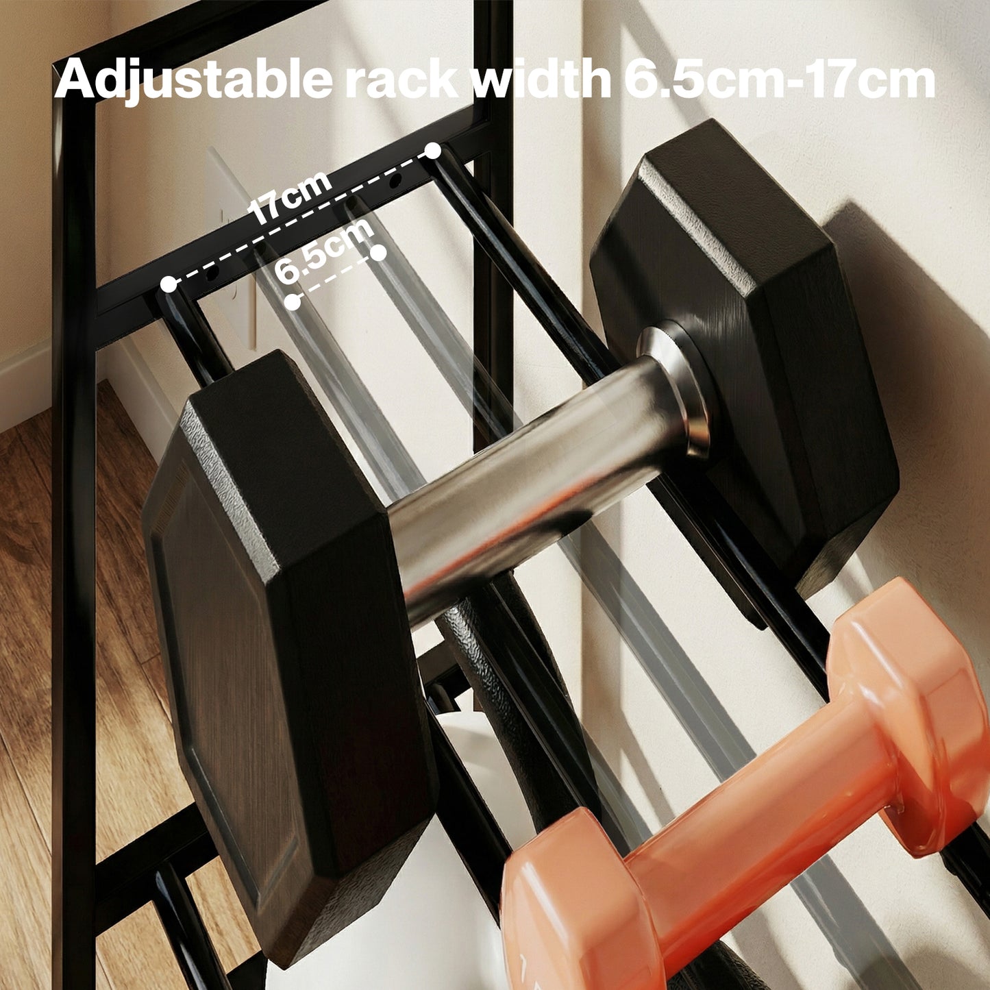 Centra 3 Tier Dumbbell Rack Adjustable Heavy Duty Steel Weight Storage Stand
