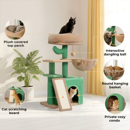 Skylos Compact Cat Tree 80CM Multi-Level Activity Centre Condo for Small Spaces