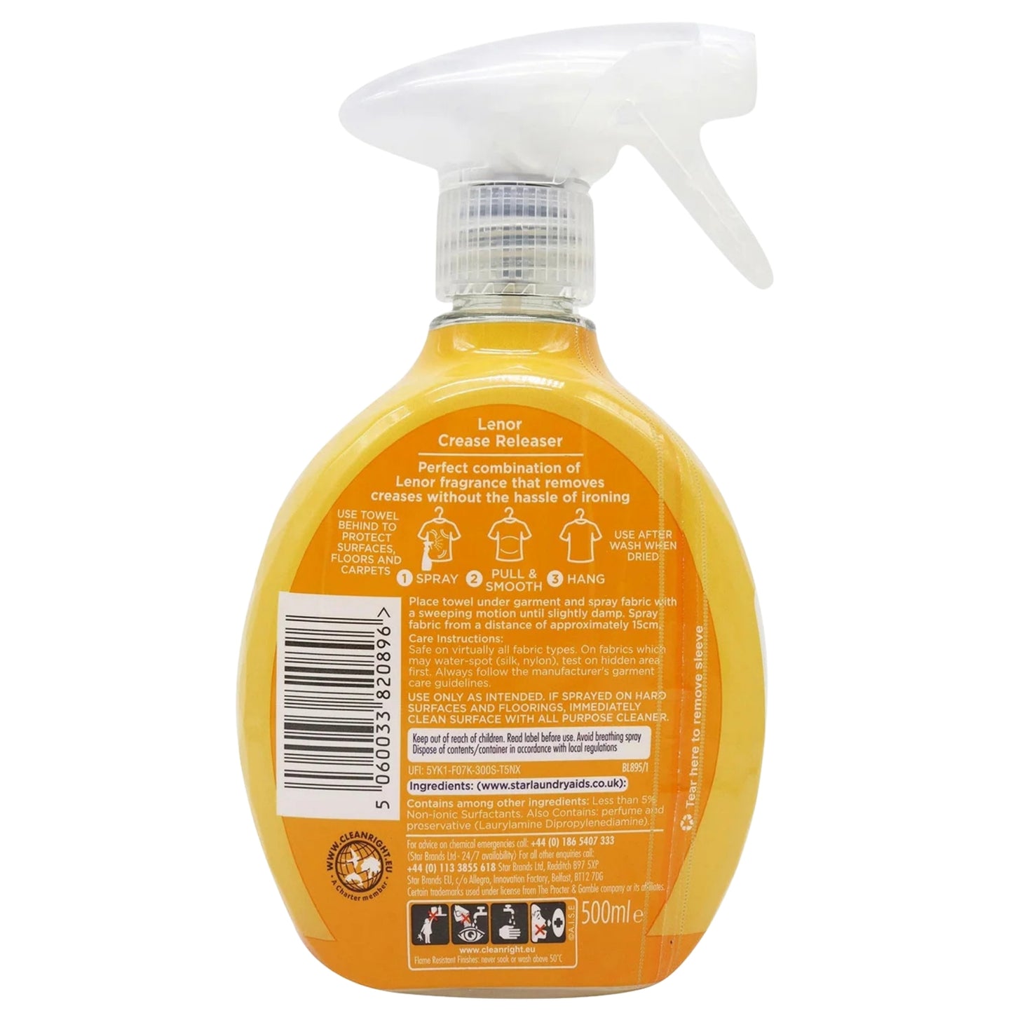 Lenor Crease Releaser Spray Summer Breeze 500ml x3