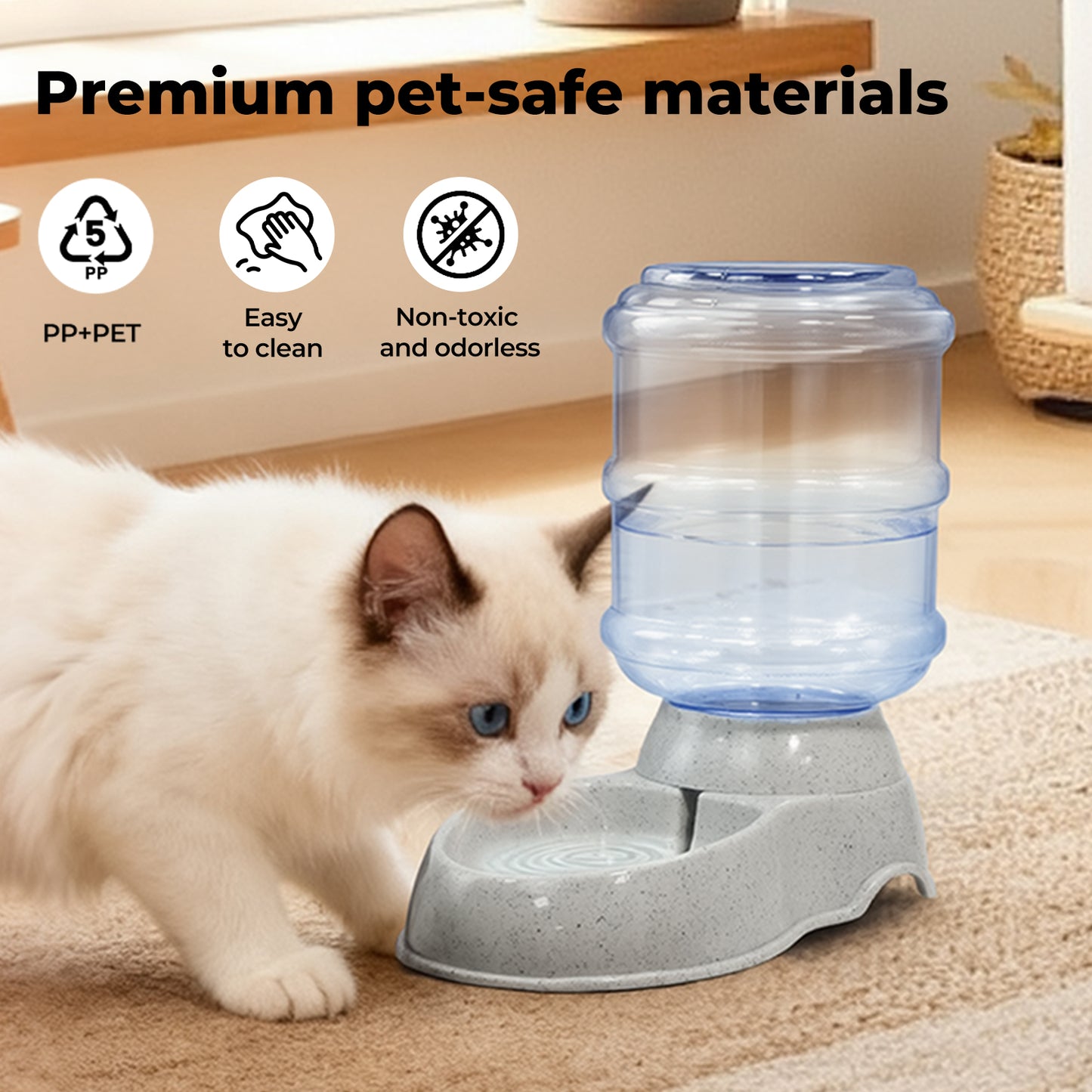 Skylos Automatic Pet Waterer 3.5L Plastic Dispenser Station for Cat and Dog