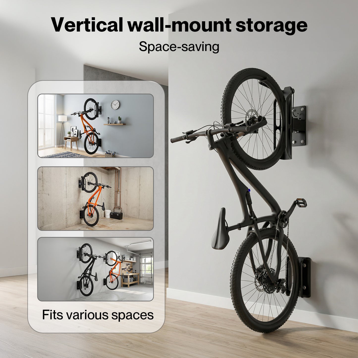 MONVELO Bike Rack Hook-mounted Parking Rack Swivel Wall Mount Bike Storage 4PCS