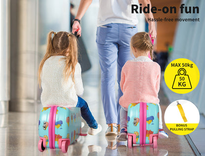 Dekko Kids Ride On Suitcase Children Travel Luggage Carry Bag Trolley Ice Cream