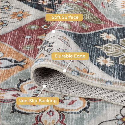 Marlow Floor Area Rug Runner for Living Room Bedroom Washable Non Slip 80x150cm