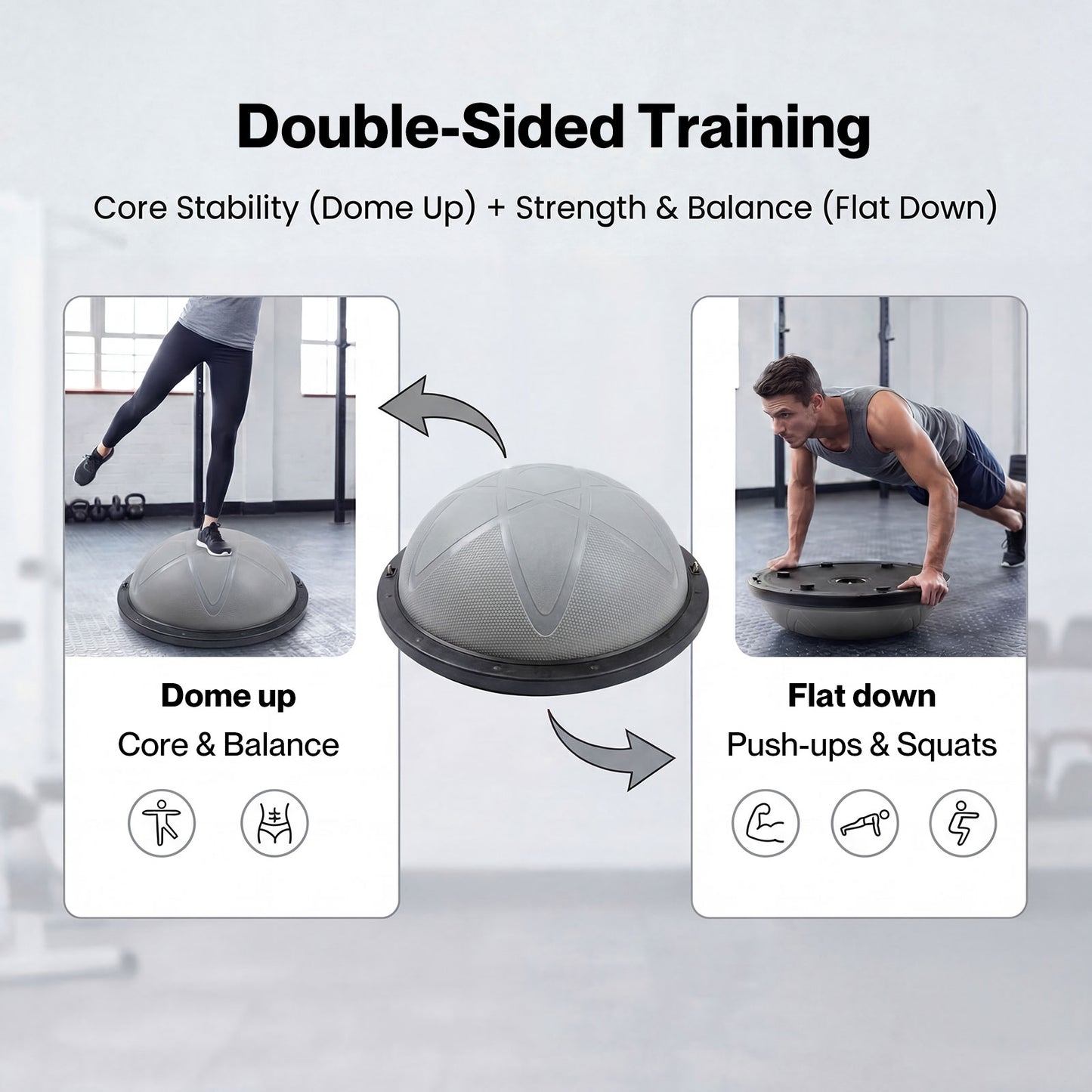 Centra Half Balance Ball Trainer with Resistance Band Core Trainer Strength Gym